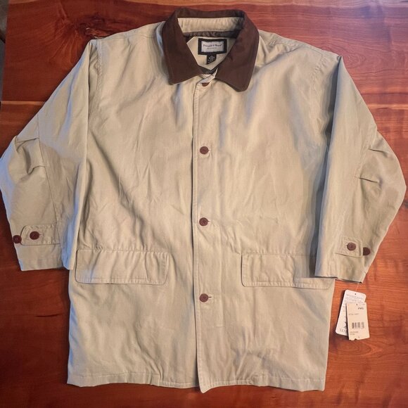 Preswick & Moore Men's XL Barn Lined Chore Coat Brown Field Button Up & Zip - Picture 1 of 3